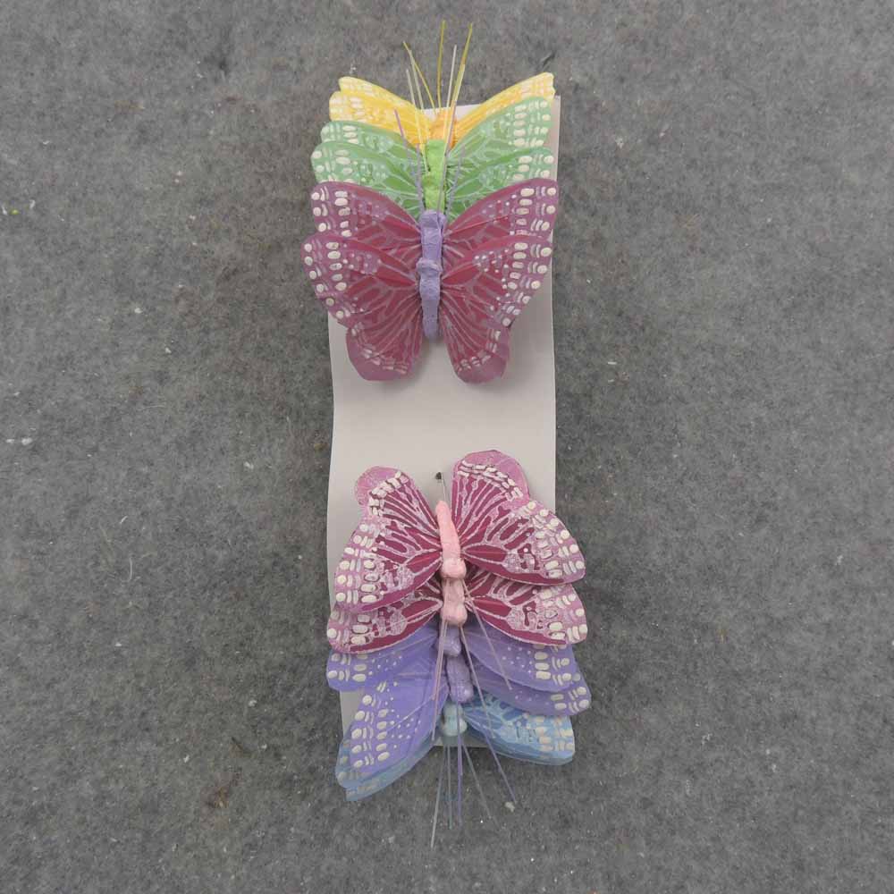 2.5" PASTEL BUTTERFLY W/WIRE 6-ASST