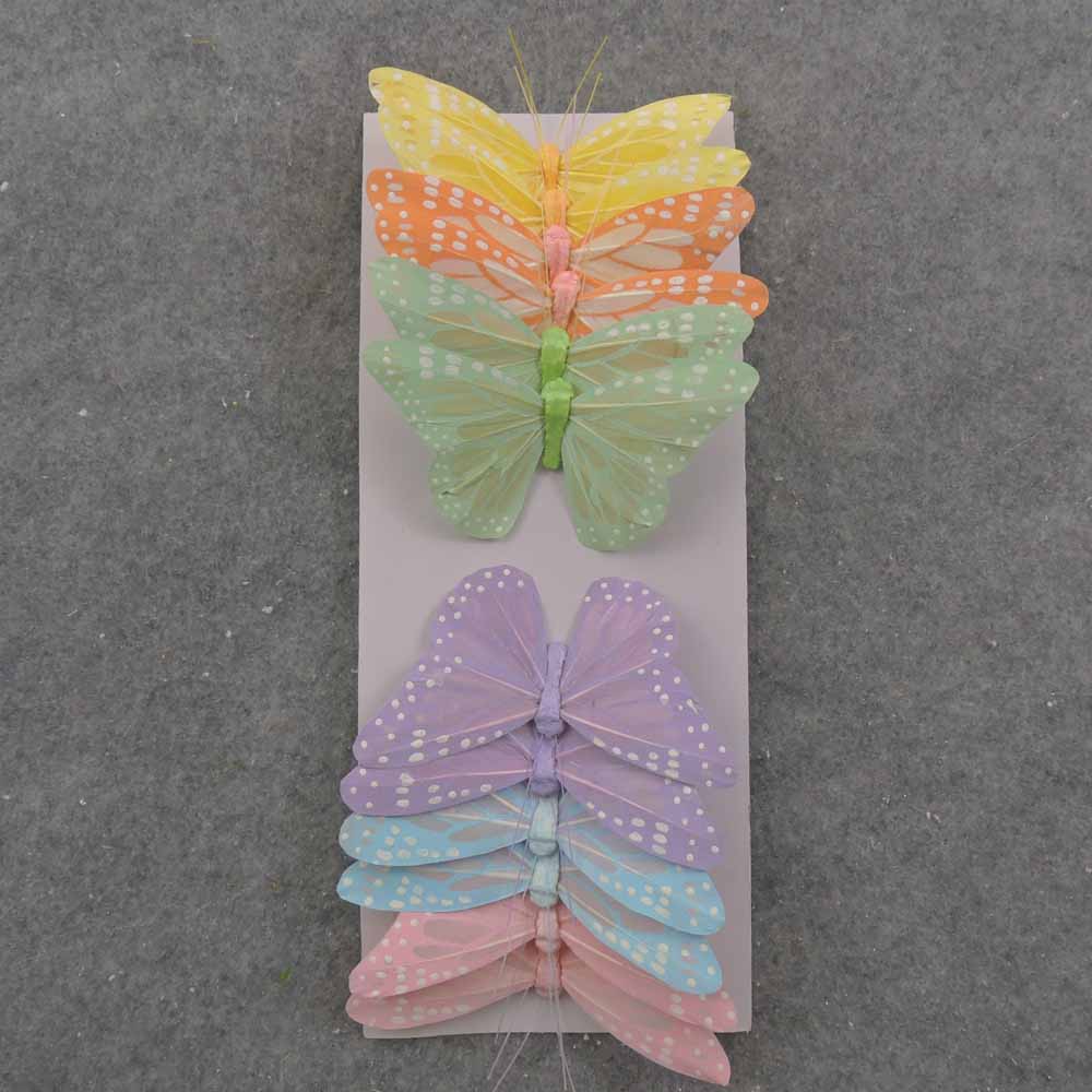 4.75" PASTEL BUTTERFLY W/WIRE 6-ASST