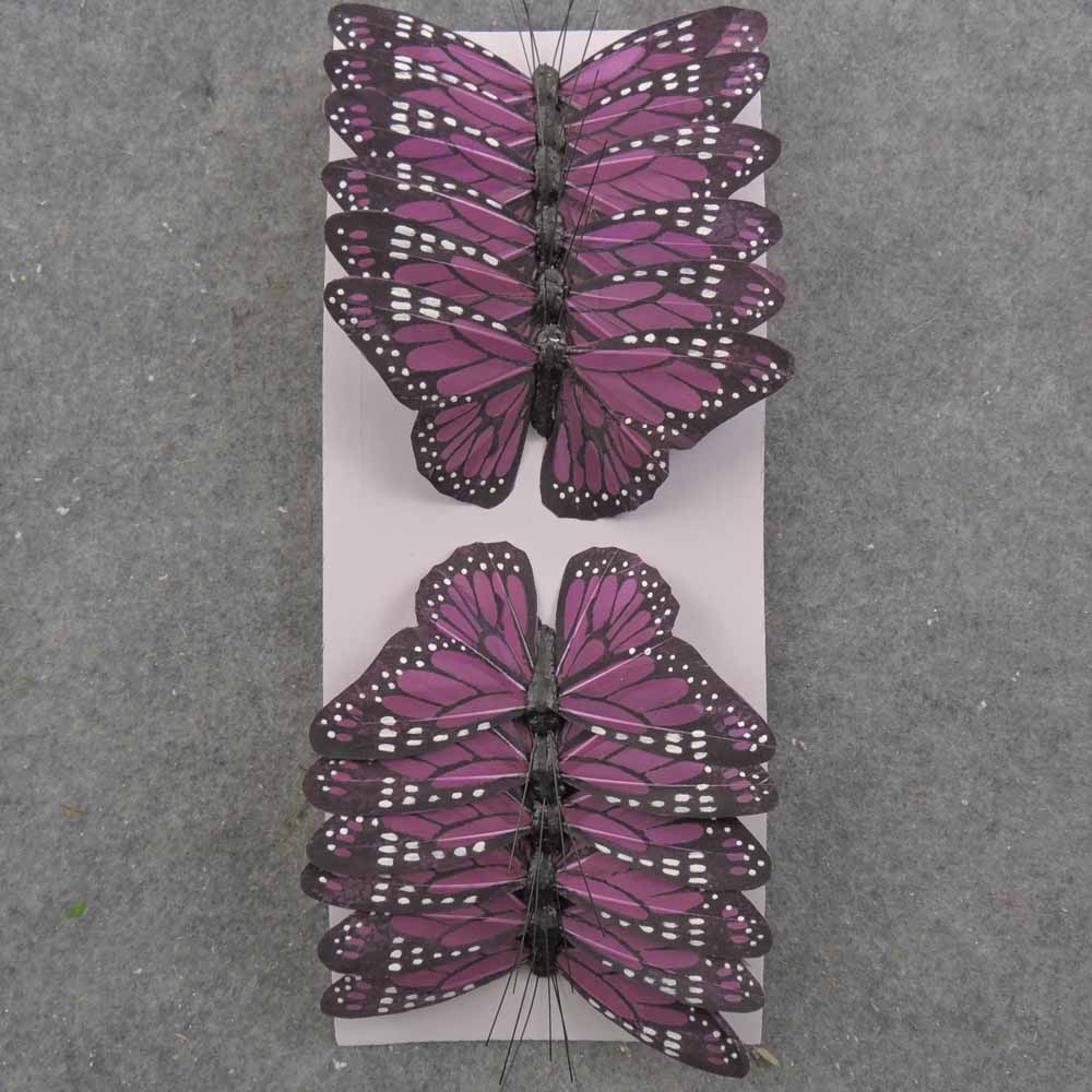 4.75" PURPLE MONARCH BUTTERFLY W/WIRE