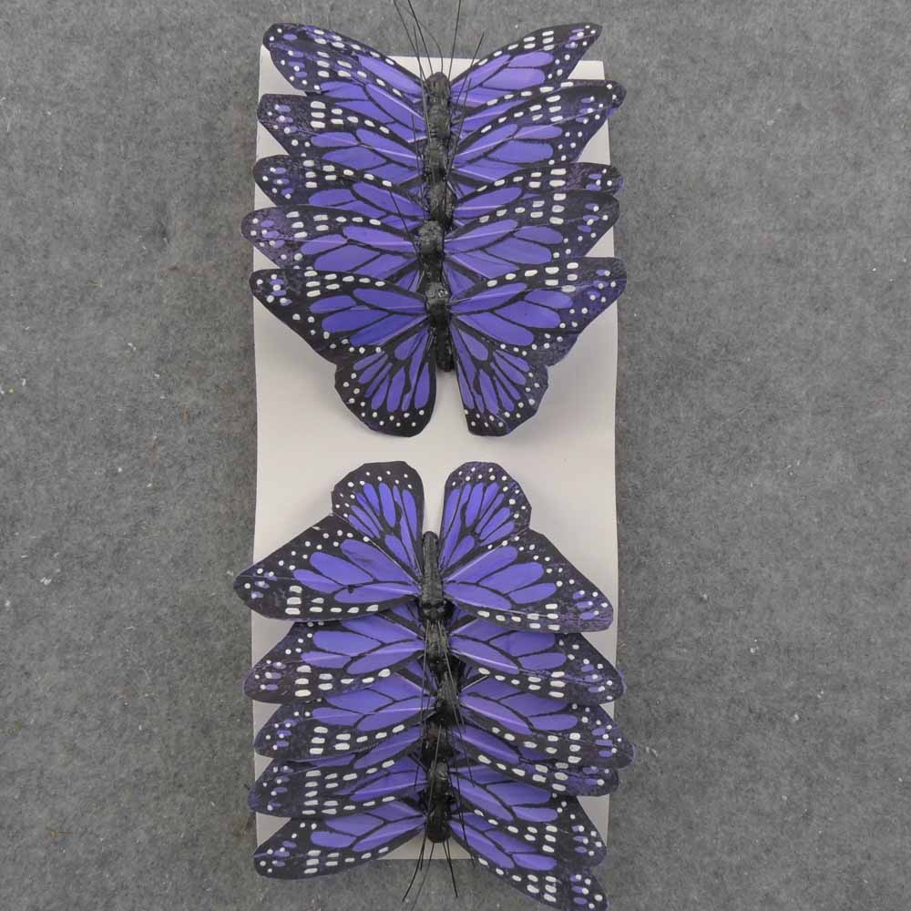4.75&quot; LAVENDER MONARCH BUTTERFLY W/WIRE