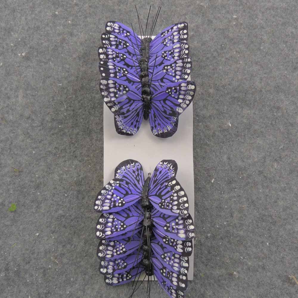 2.5" LAVENDER MONARCH BUTTERFLY W/WIRE