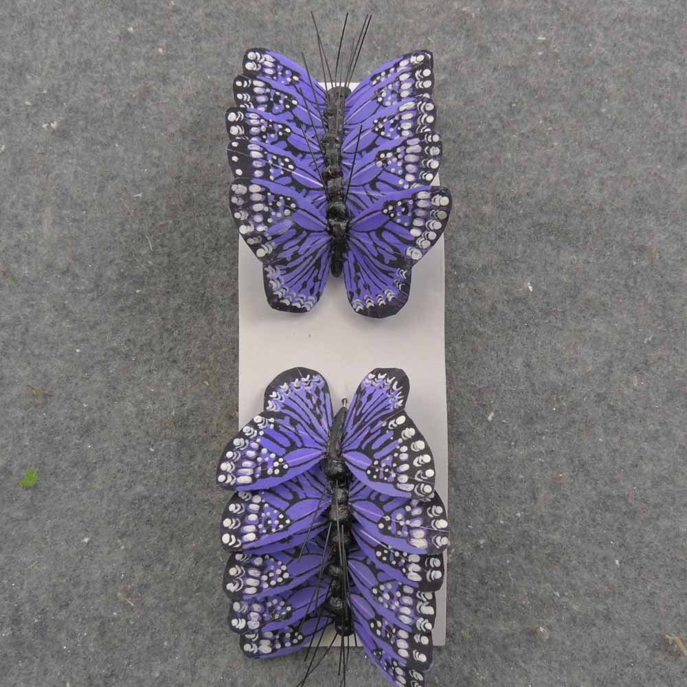 2.5&quot; LAVENDER MONARCH BUTTERFLY W/WIRE