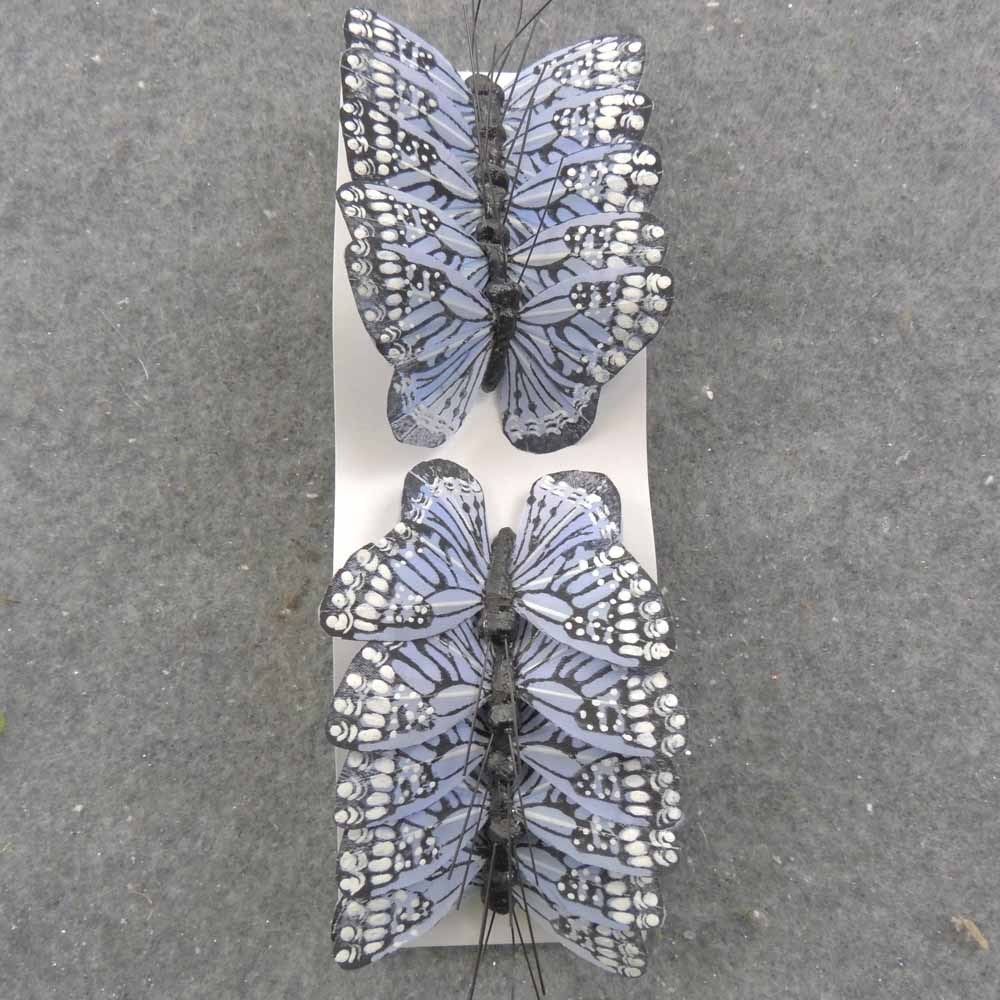 2.5" LIGHT BLUE MONARCH BUTTERFLY W/WIRE