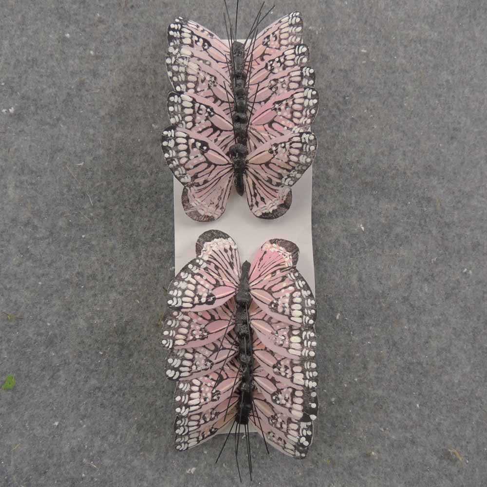 2.5" PINK MONARCH BUTTERFLY W/WIRE