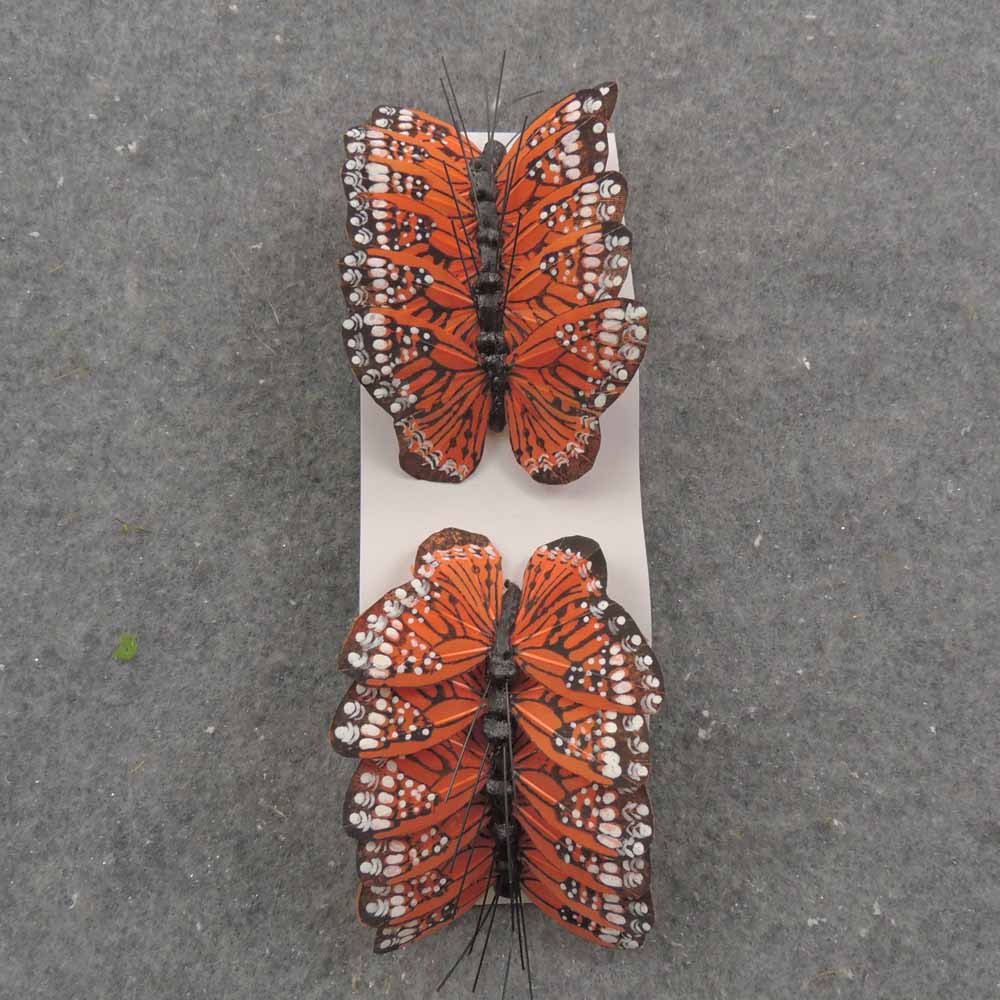 2.5" ORANGE MONARCH BUTTERFLY W/WIRE