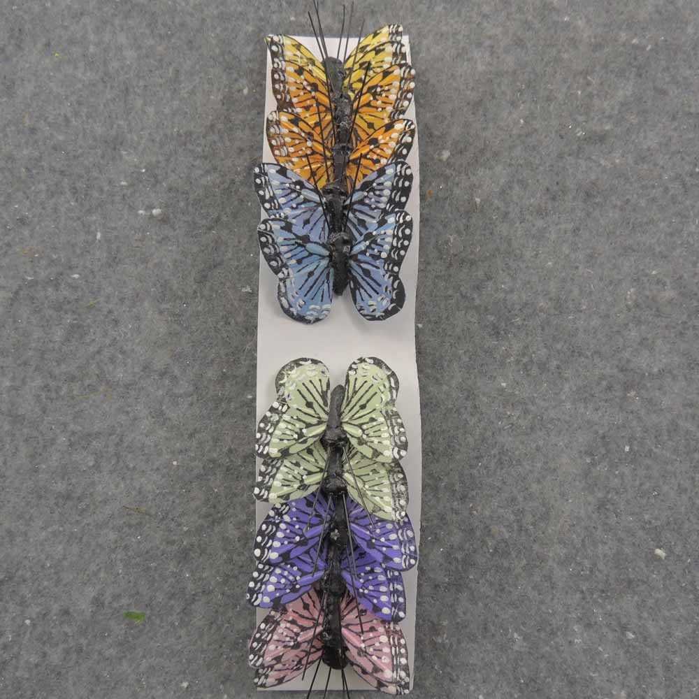 1.5" PASTEL MONARCH BUTTERFLY 6-ASST W/ WIRE