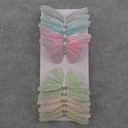 5" PASTEL BUTTERFLY W/SILVER GLITTER 6-ASST W/ WIRE