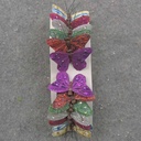 2.5" GLITTER BUTTERFLY W/GEMS 7-ASST W/ WIRE