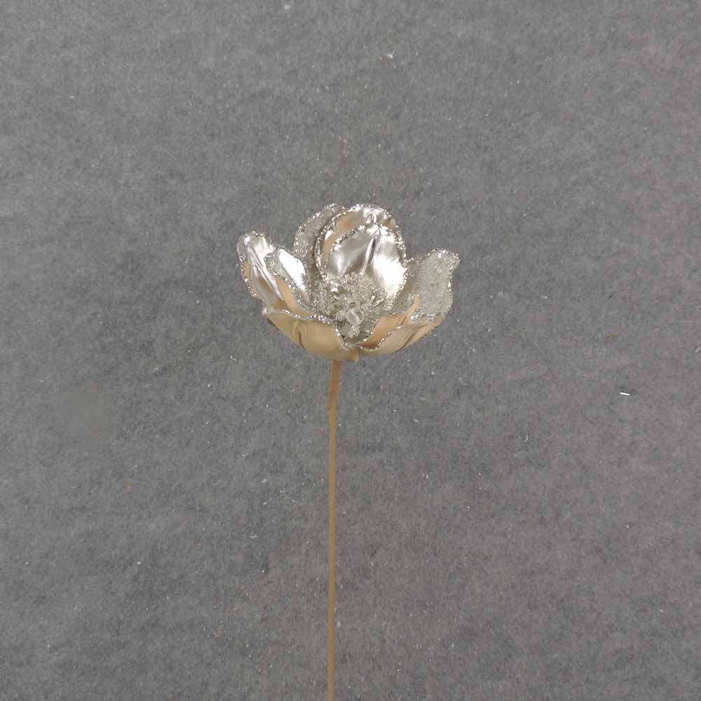 [XA0047-GLD] 20" METALLIC GOLD MAGNOLIA BLOOM PICK