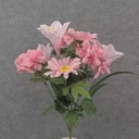 18.5" LILY, HYDRANGEA & DAISY BUSH X9 PINK