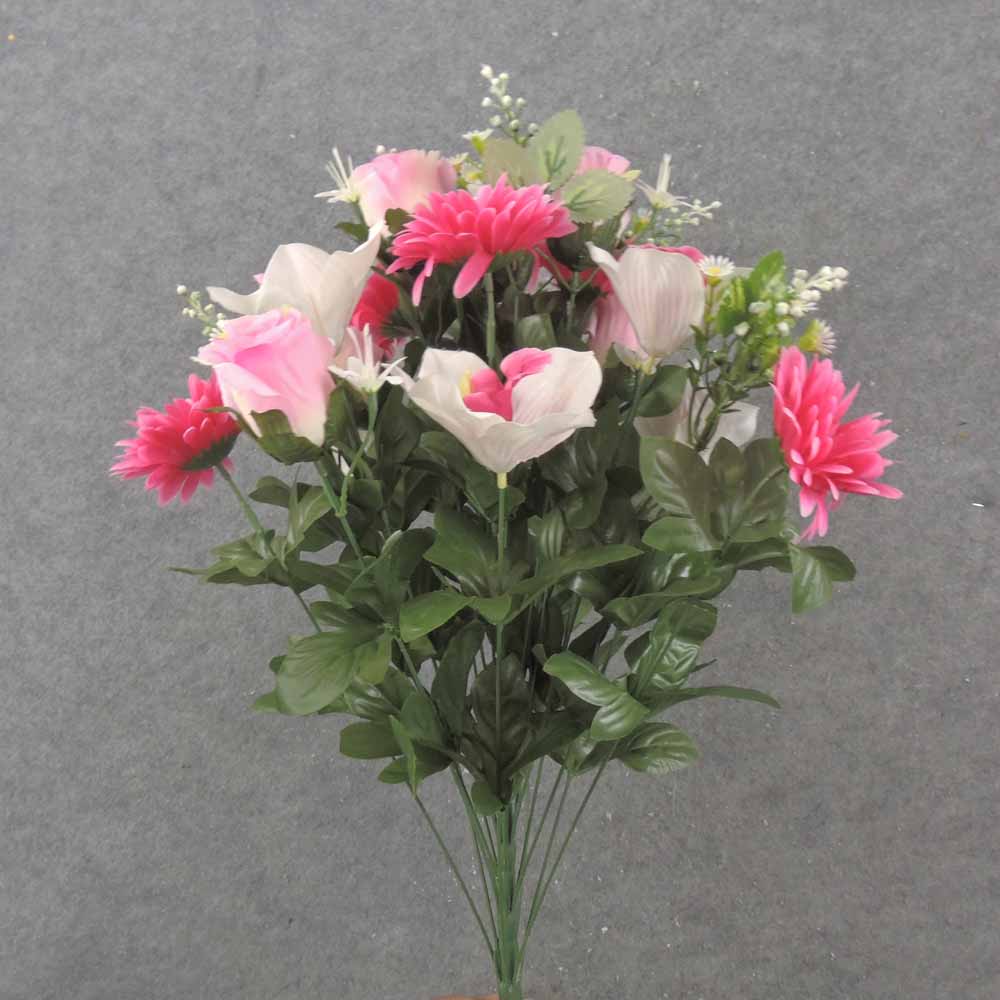 24" ROSE, DAISY & ORCHID MIXED BUSH X24 PINK/WHITE