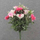 24&quot; ROSE, DAISY &amp; ORCHID MIXED BUSH X24 PINK/WHITE