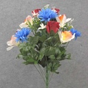 24" ROSE, DAISY & ORCHID MIXED BUSH X24 RED/WHITE/BLUE