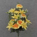 24" CABBAGE ROSE & LILY HALF BUSH X18 YELLOW MIX