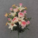 24" PEONY & LILY HALF BUSH X18 PINK/CREAM