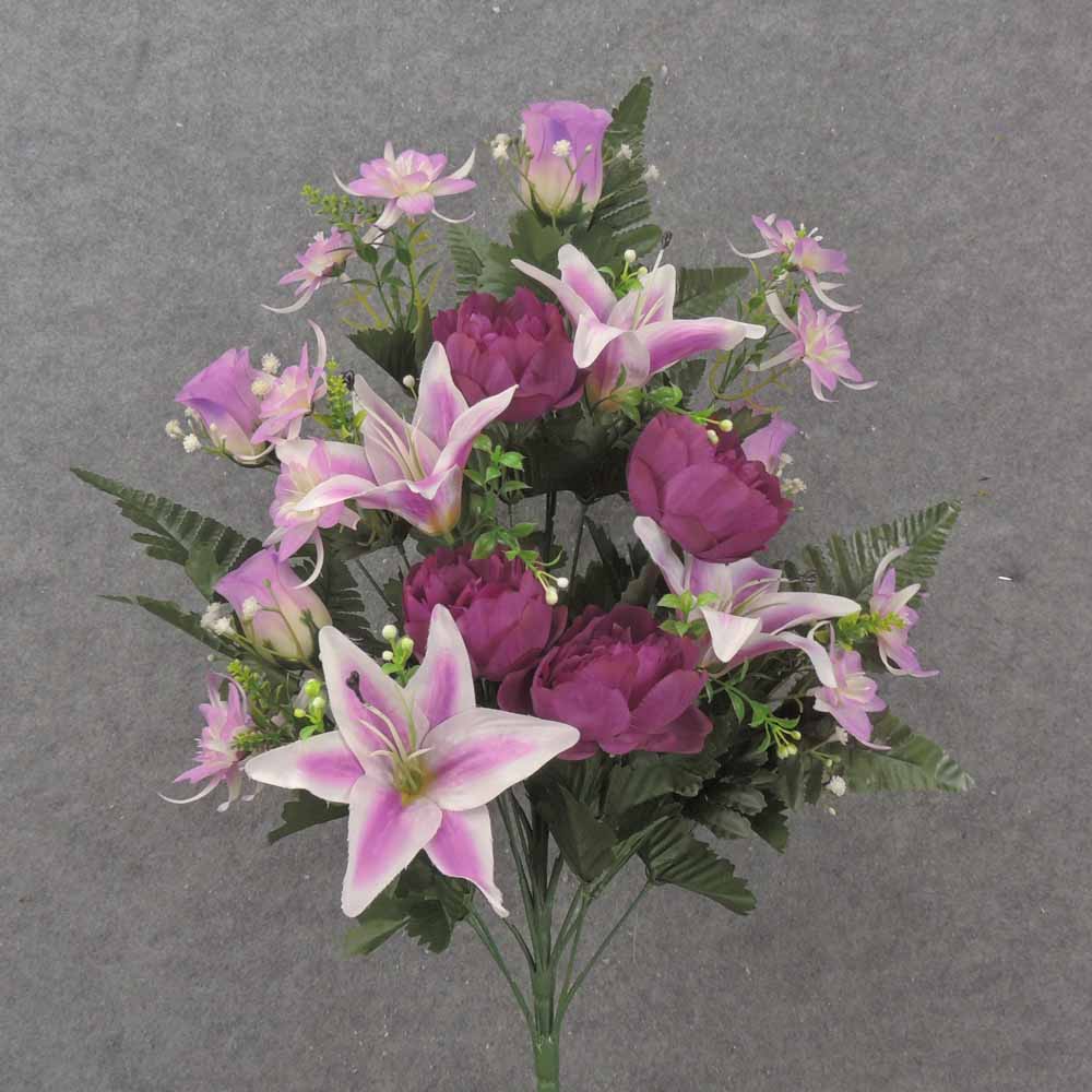24" PEONY & LILY HALF BUSH X18 PURPLE/LAVENDER