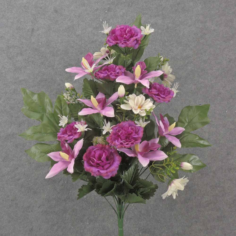 24&quot; CABBAGE ROSE &amp; ORCHID HALF BUSH X18 FUCHSIA/LAVENDER