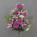 24&quot; CABBAGE ROSE &amp; ORCHID HALF BUSH X18 FUCHSIA/LAVENDER
