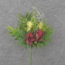 18" SEDUM, BROMELIAD & FOLIAGE SPRAY BURGUNDY/CREAM