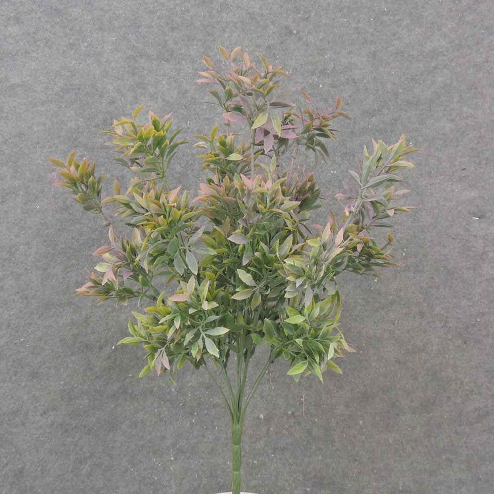 [SE1028-PKG] 18" TEA LEAF BUSH X12 PINK/GREEN