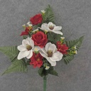 18" MAGNOLIA, ROSE, DAISY HALF BUSH X8 RED/WHITE