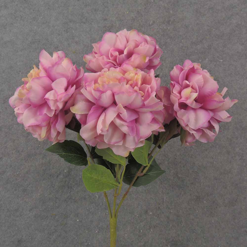 17.5" PEONY BUSH X 5 BEAUTY/CREAM