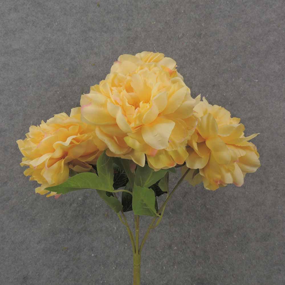 17.5" PEONY BUSH X 5 YELLOW