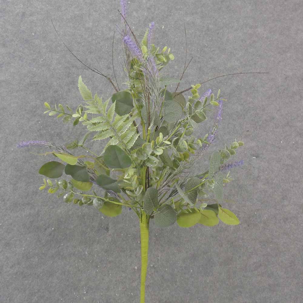 24" EUCALYPTUS & MIXED FOLIAGE BUSH PUR/GRN
