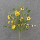 22" RANUNCULUS, DAISY & FOLIAGE BUSH YELLOW/CREAM