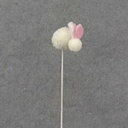20.5" FUZZY BUNNY PICK WHITE/PINK
