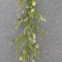 4' EUCALYPTUS, THISTLE & FOLIAGE GARLAND CREAM