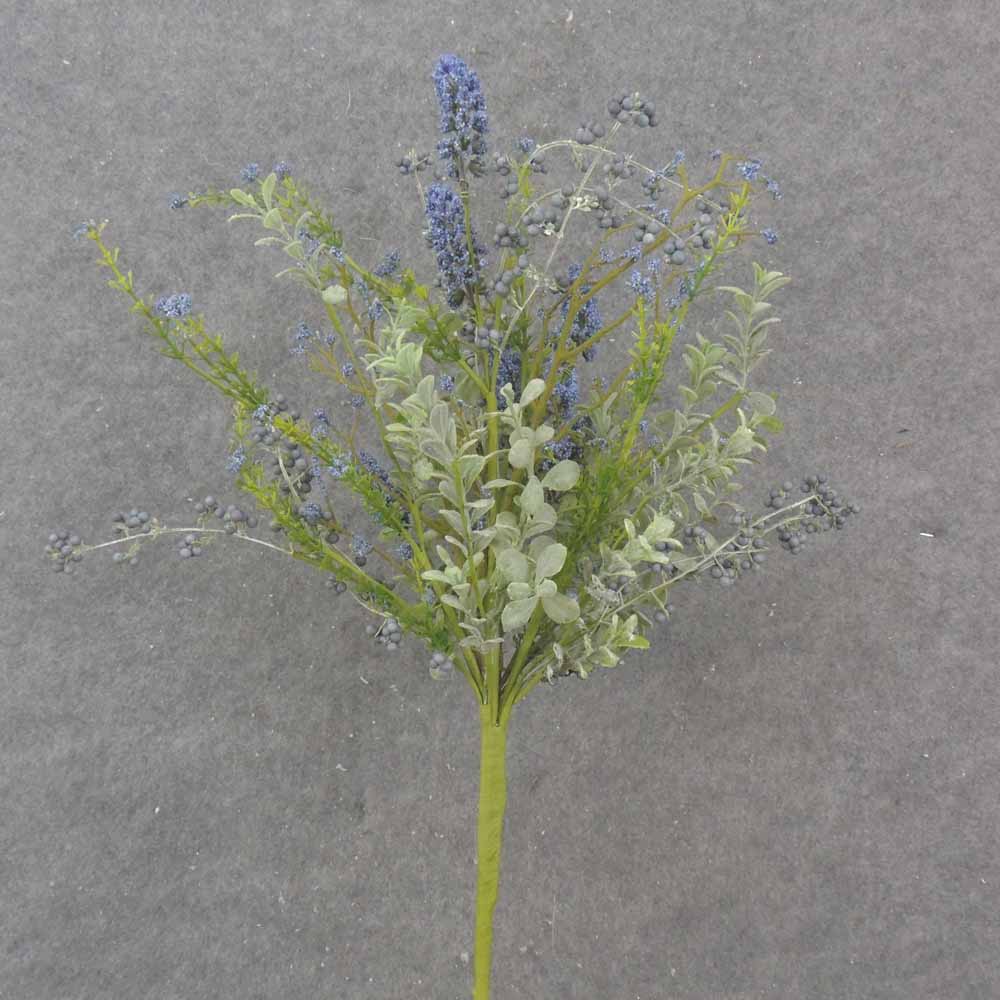 22" BERRY, HEATHER & EUCALYPTUS BUSH BLUE
