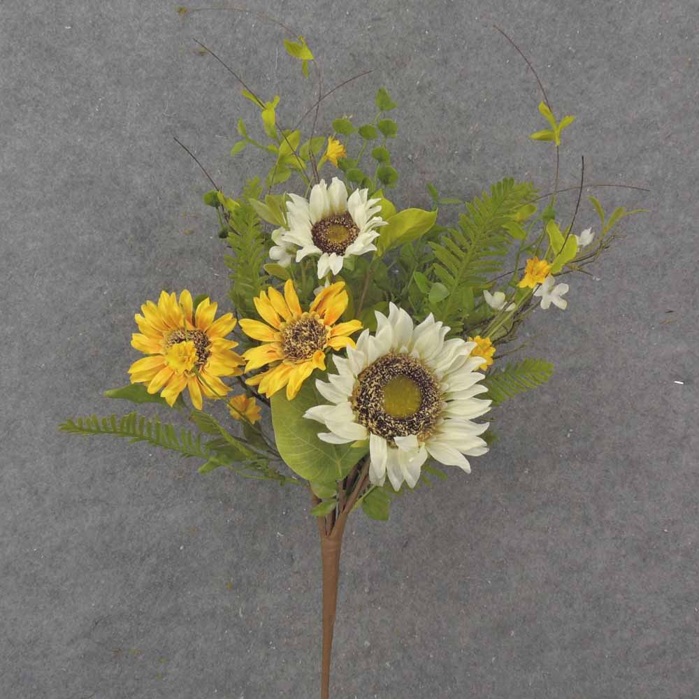 [SA1069] 22" MIXED SUNFLOWER & FOLIAGE BUSH