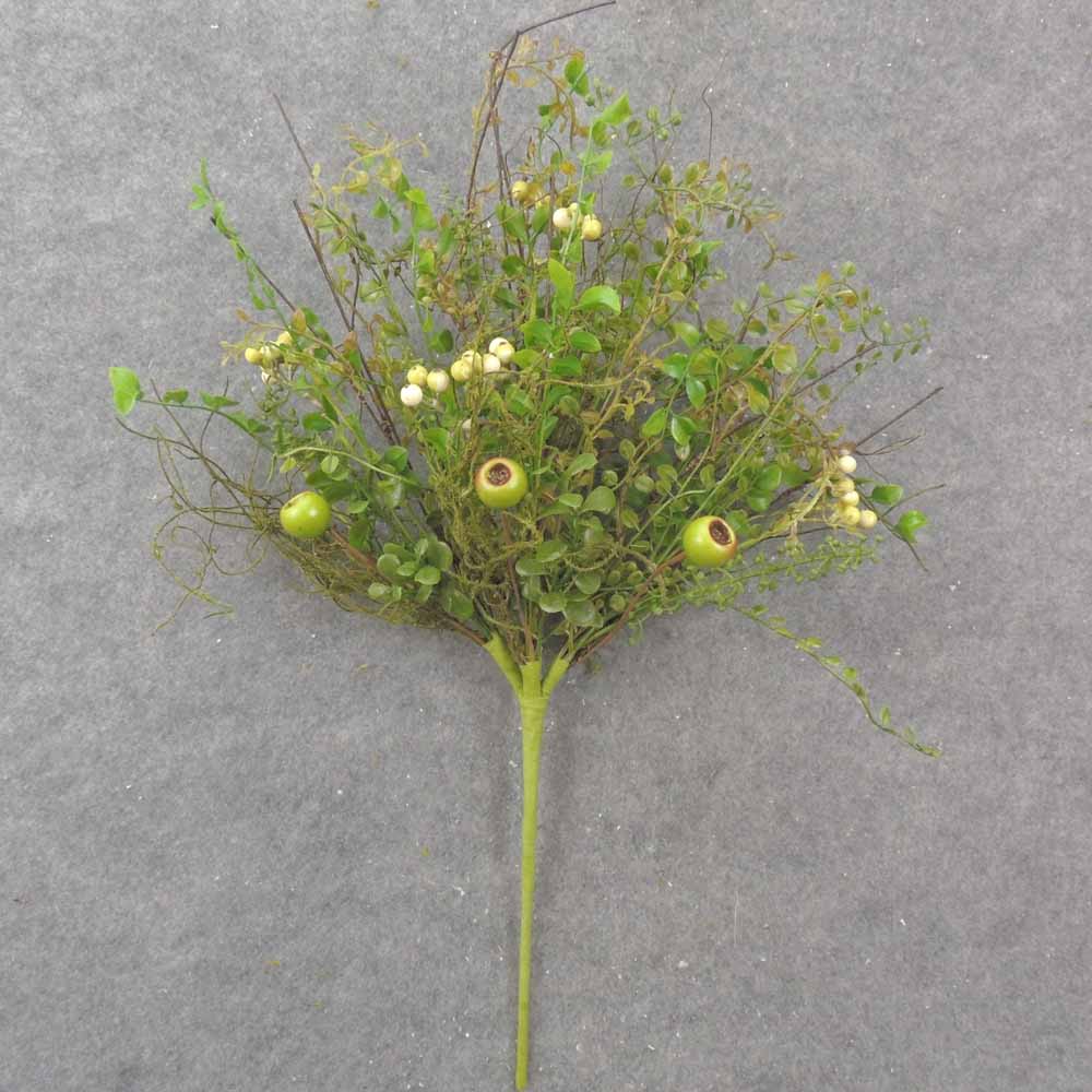 23" BERRY & MIXED FOLIAGE BUSH CREAM/GREEN