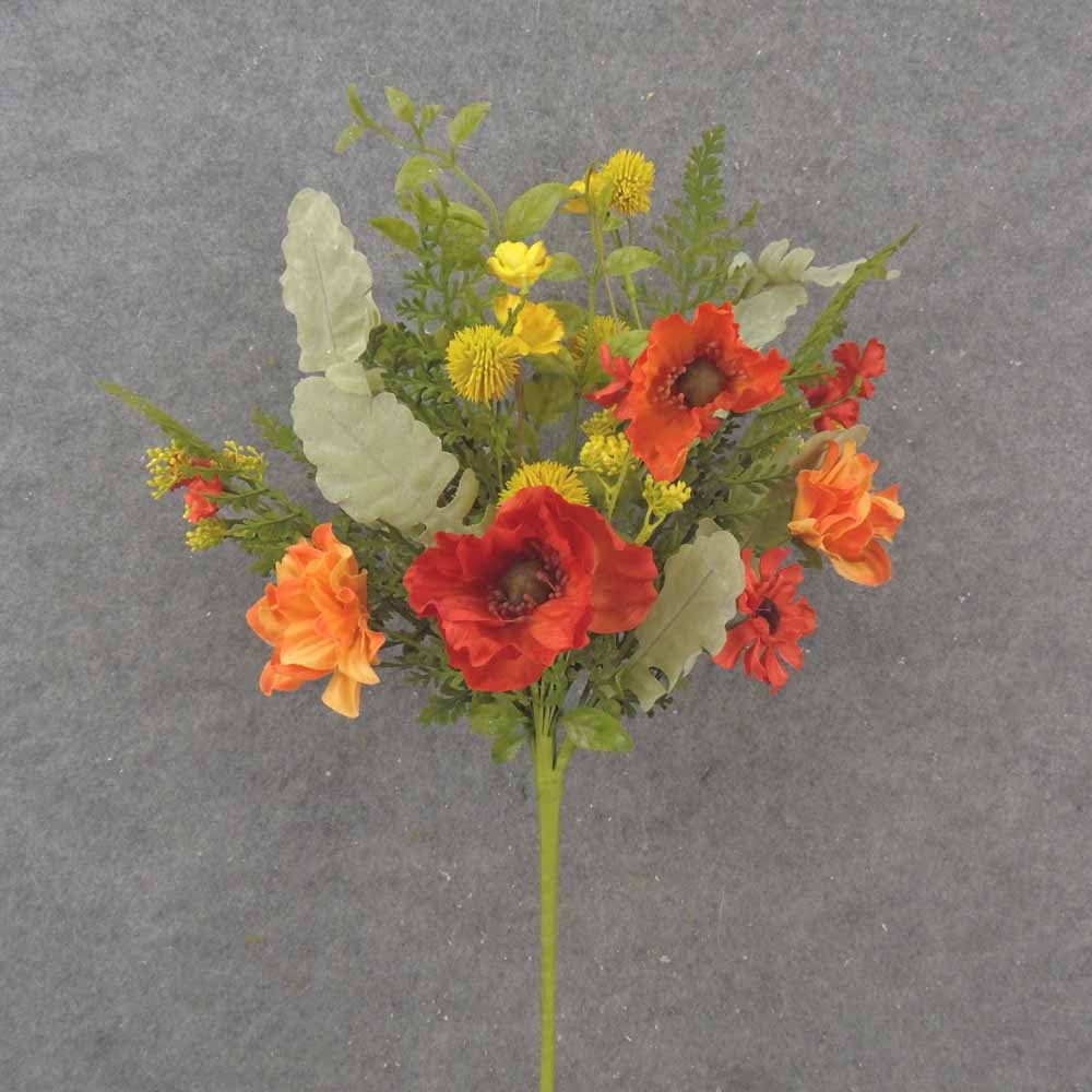[SA1055] 22" POPPY, MARIGOLD & THISTLE BUSH