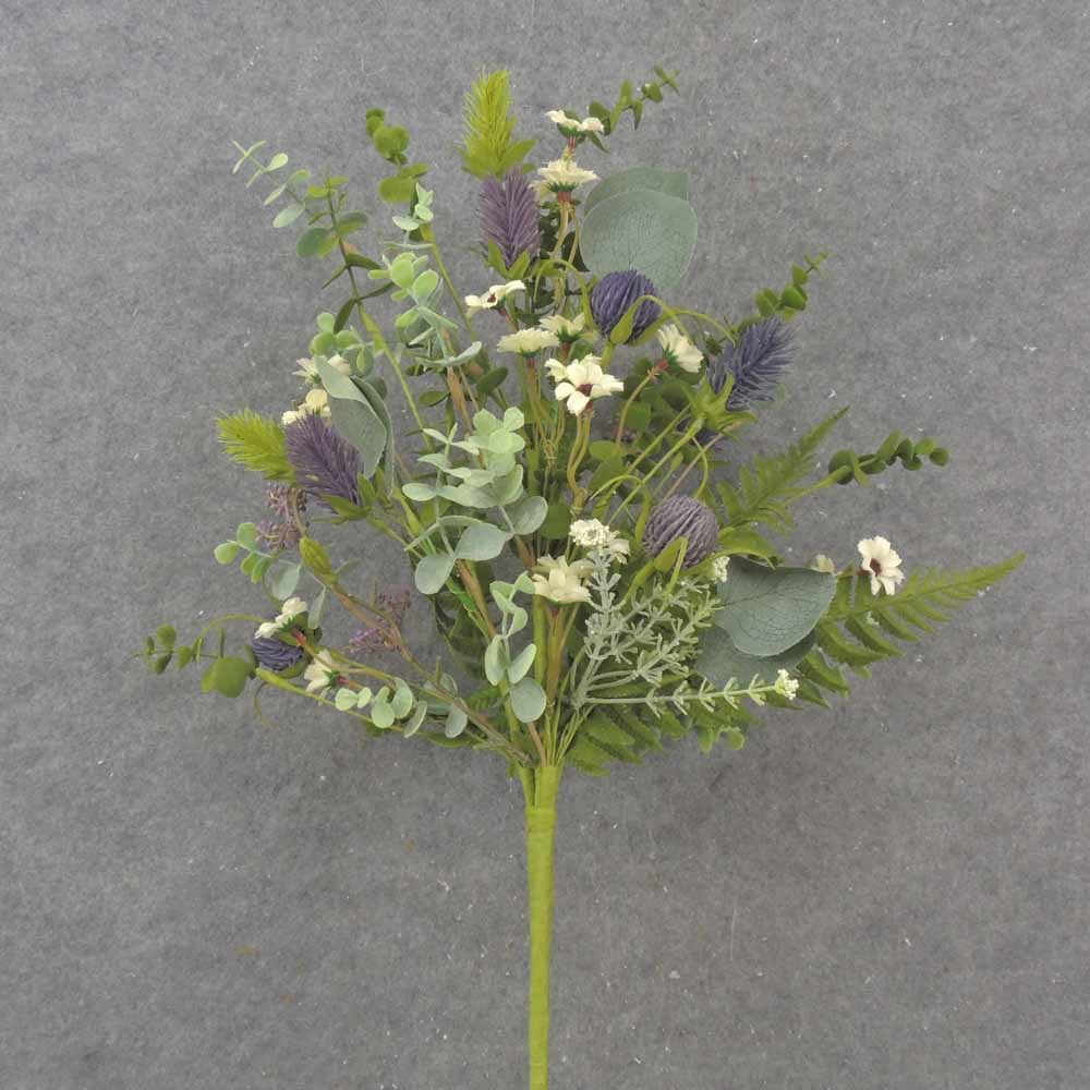 23&quot; THISTLE, EUCALYPTUS &amp; MIXED FOLIAGE BUSH