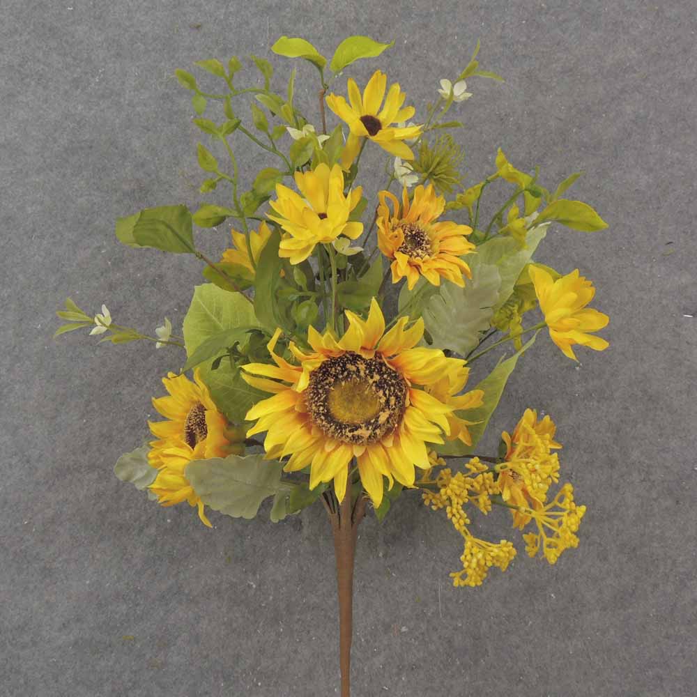 21" SUNFLOWER, DAISY & MIXED FOLIAGE BUSH