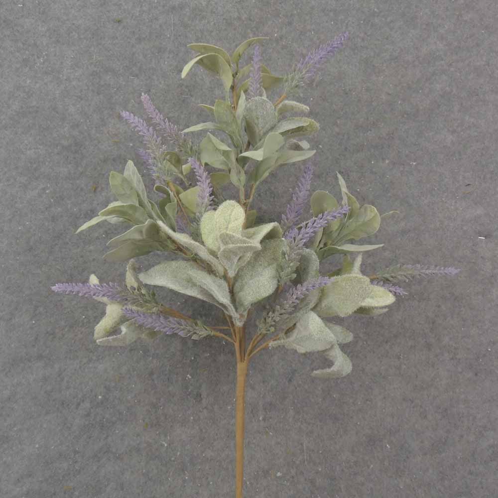[SA1074] 23" LAMBS EAR & HEATHER BUSH