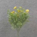 13" FOLIAGE BUSH X7 W/ MINI DAISIES YELLOW