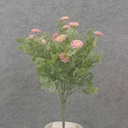 13" FOLIAGE BUSH X7 W/ MINI DAISIES PINK/CREAM