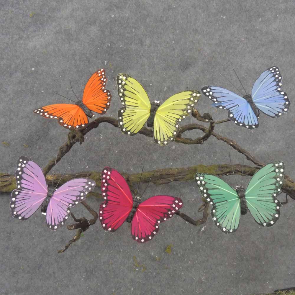 3.25" MONARCH BUTTERFLY PRIMARY COLOR ASST W/CLIP