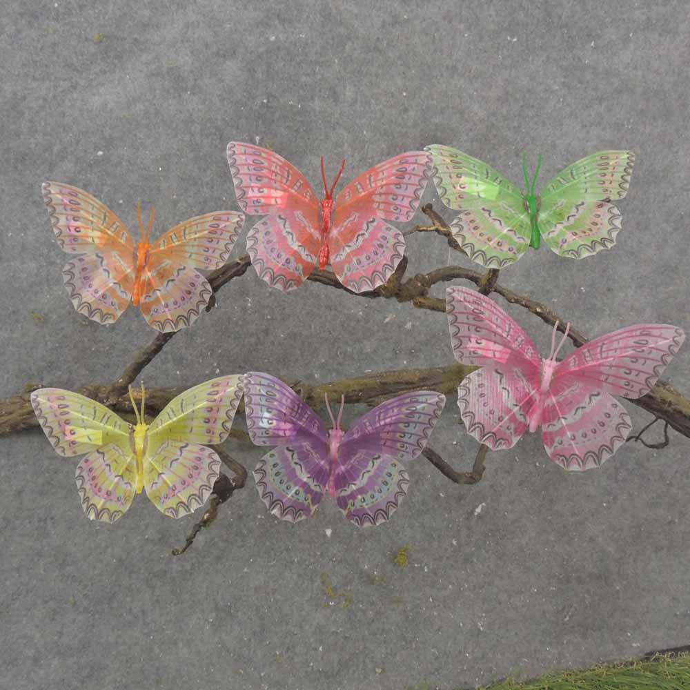3.25&quot; FABRIC BUTTERFLY ASSORTMENT W/CLIP
