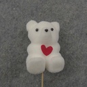 3.5" BEAR HOLDING HEART ON 7" PICK