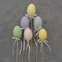 2.25" FLOCKED EASTER EGG ASSORTMENT ON 9" PICK