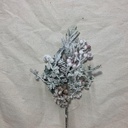 14.5" FLOCKED PINE PICK W/ CONES & BERRIES