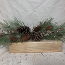 29.5" PINE SWAG W/CHAMPAGNE GLITTER BERRIES/CONES/LEAF