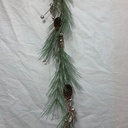 60" PINE GARLAND W/ CHAMPAGNE GLITTER BERRIES/CONE/LEAF