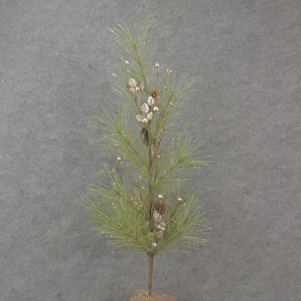29&quot; PINE TREE W/ CHAMPAGNE GLITTER BERRIES/CONES/LEAF