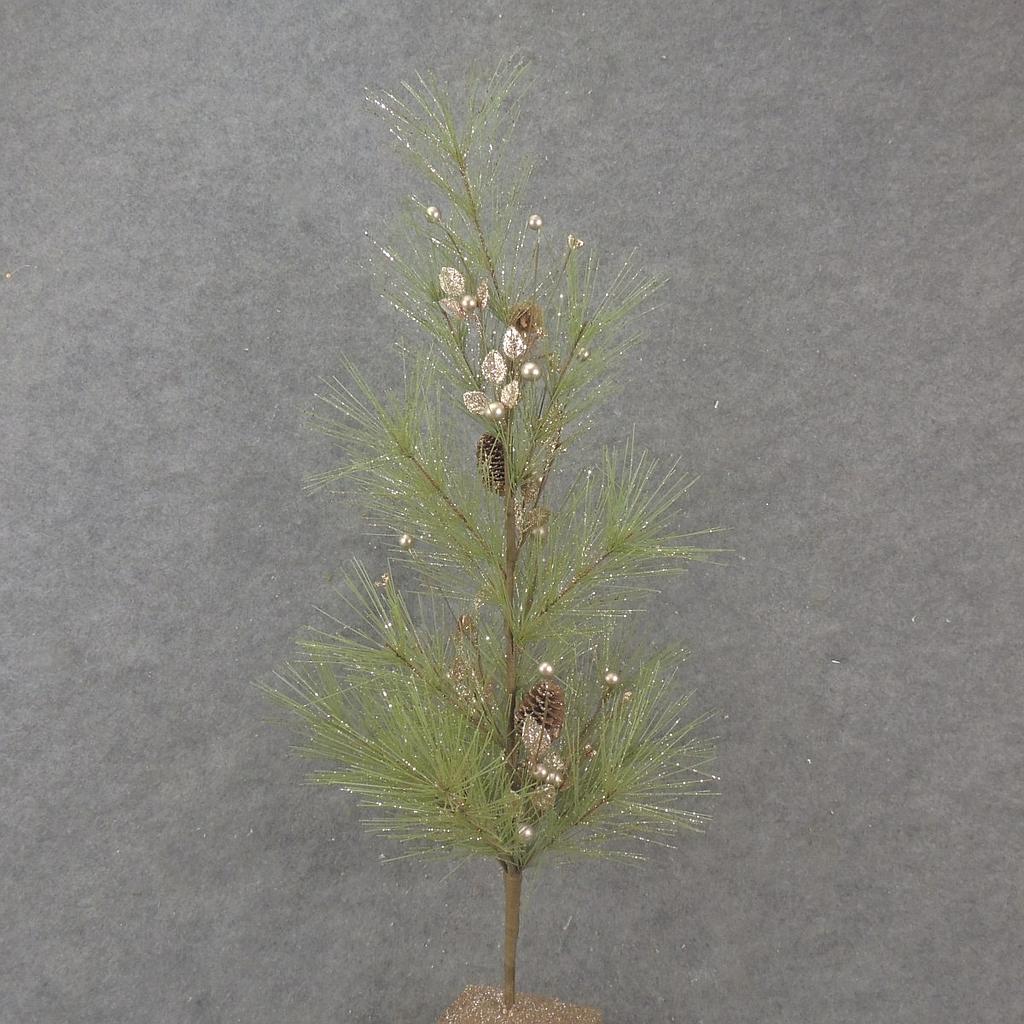 29" PINE TREE W/ CHAMPAGNE GLITTER BERRIES/CONES/LEAF