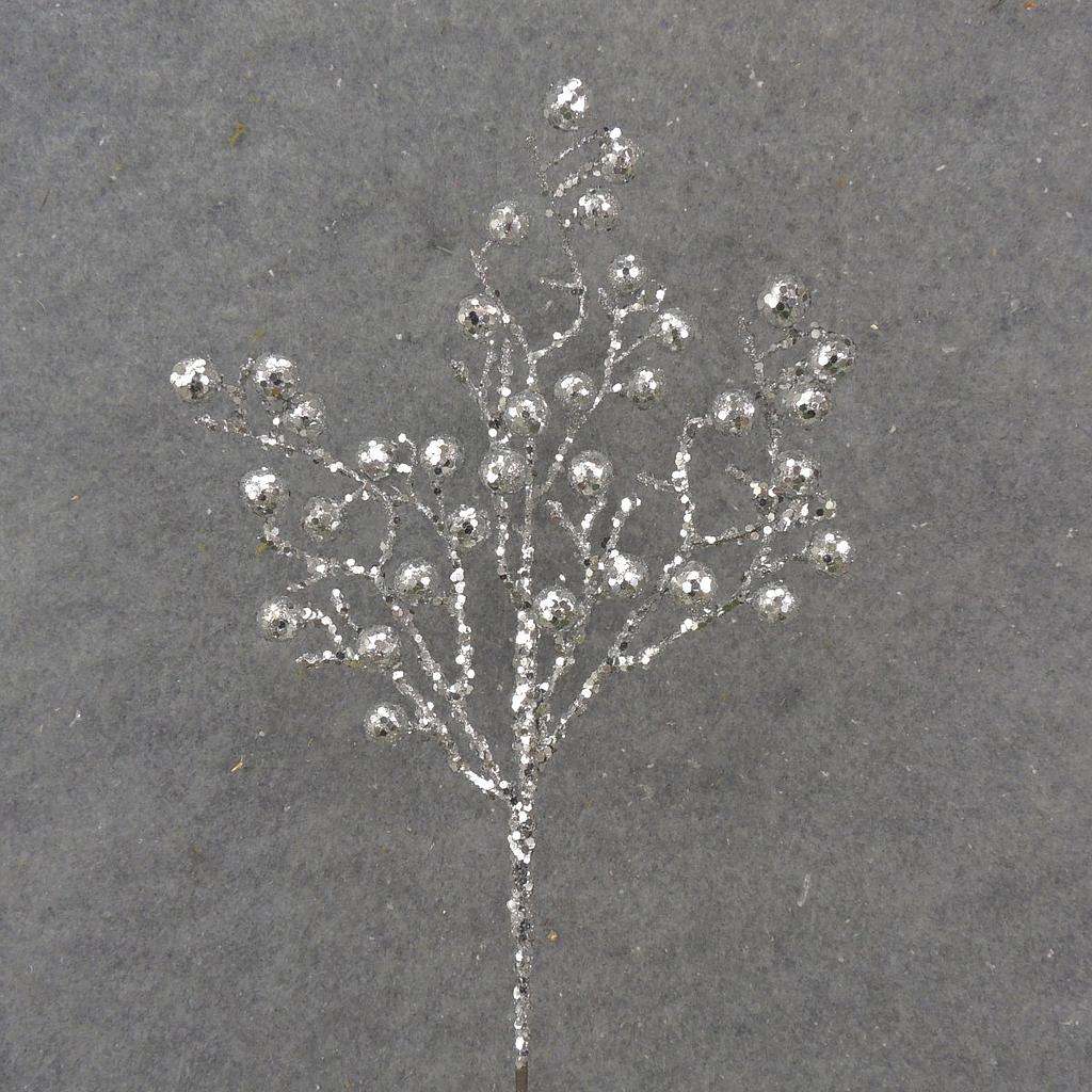16" GLITTER BERRY PICK SILVER